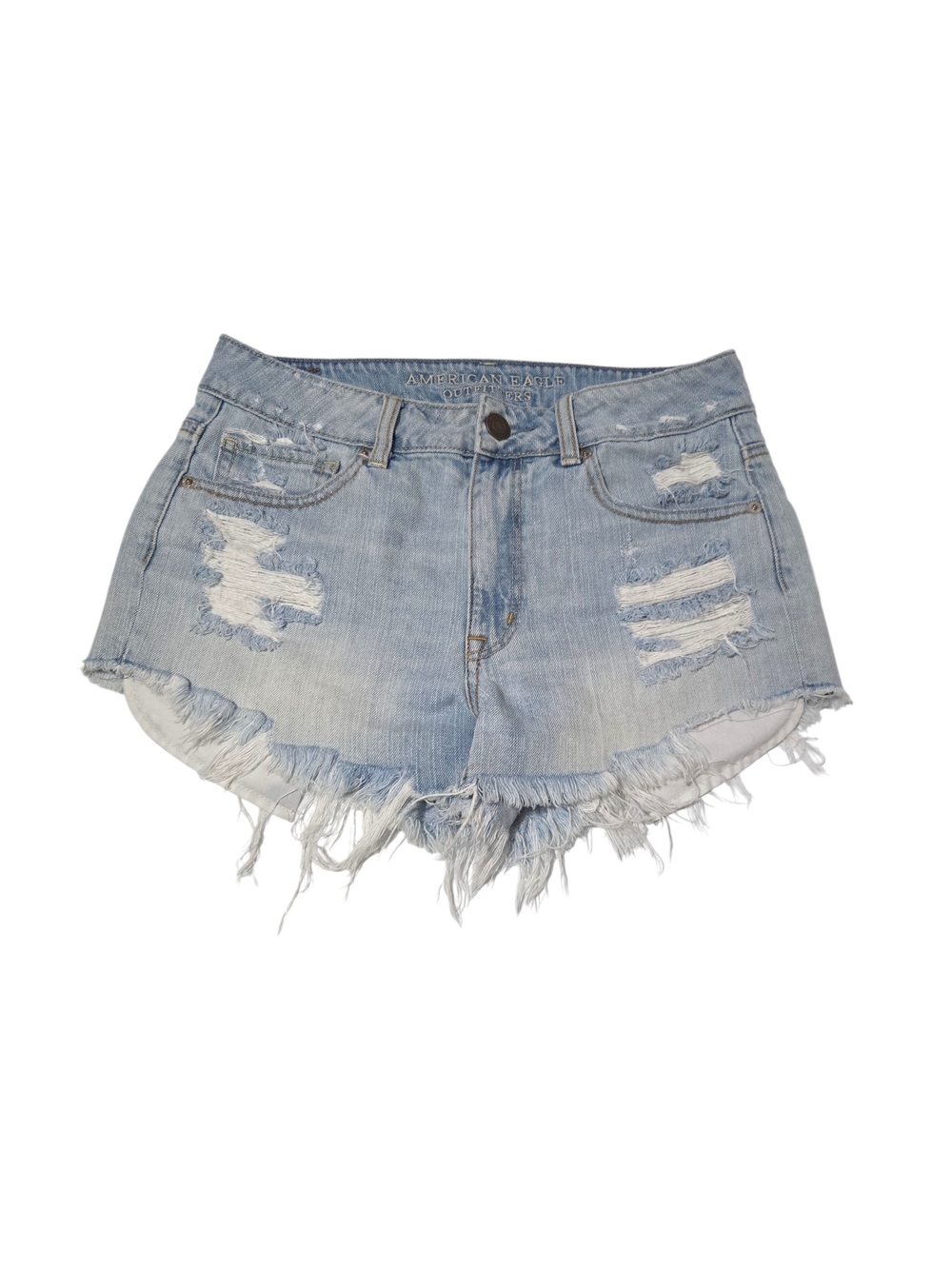 American Eagle Vintage 2014 High Rise Festival Denim Shorts Size 6 Distressed